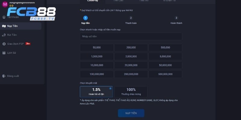 Nạp tiền bằng hình thức Codepay
