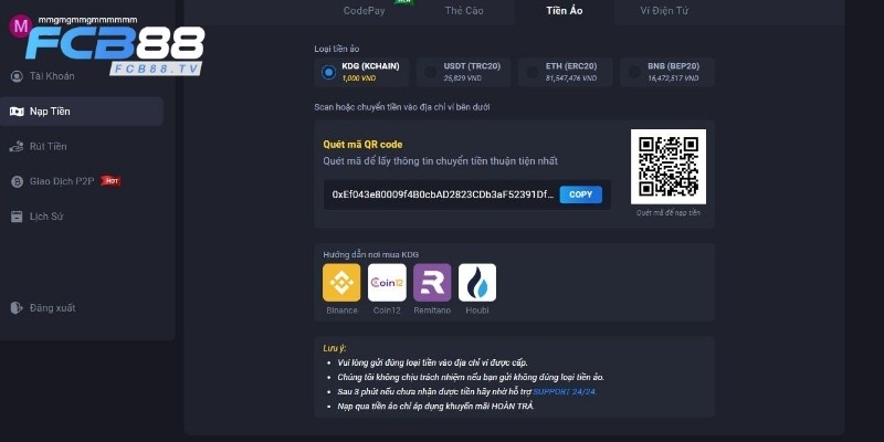 Bạn cũng có thể thực hiện giao dịch bằng tiền ảo
